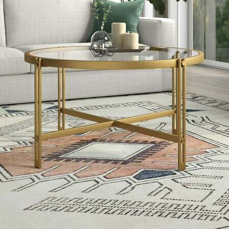 HUDSON & CANAL 32 in. Inez Round Coffee Table Brass CT1519